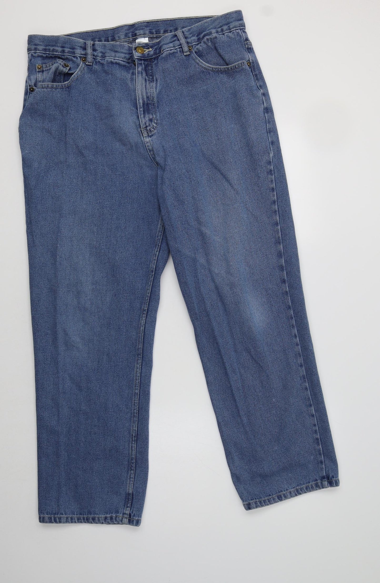 Preworn Mens Blue  Cotton Straight Jeans Size 36 L29 in Regular