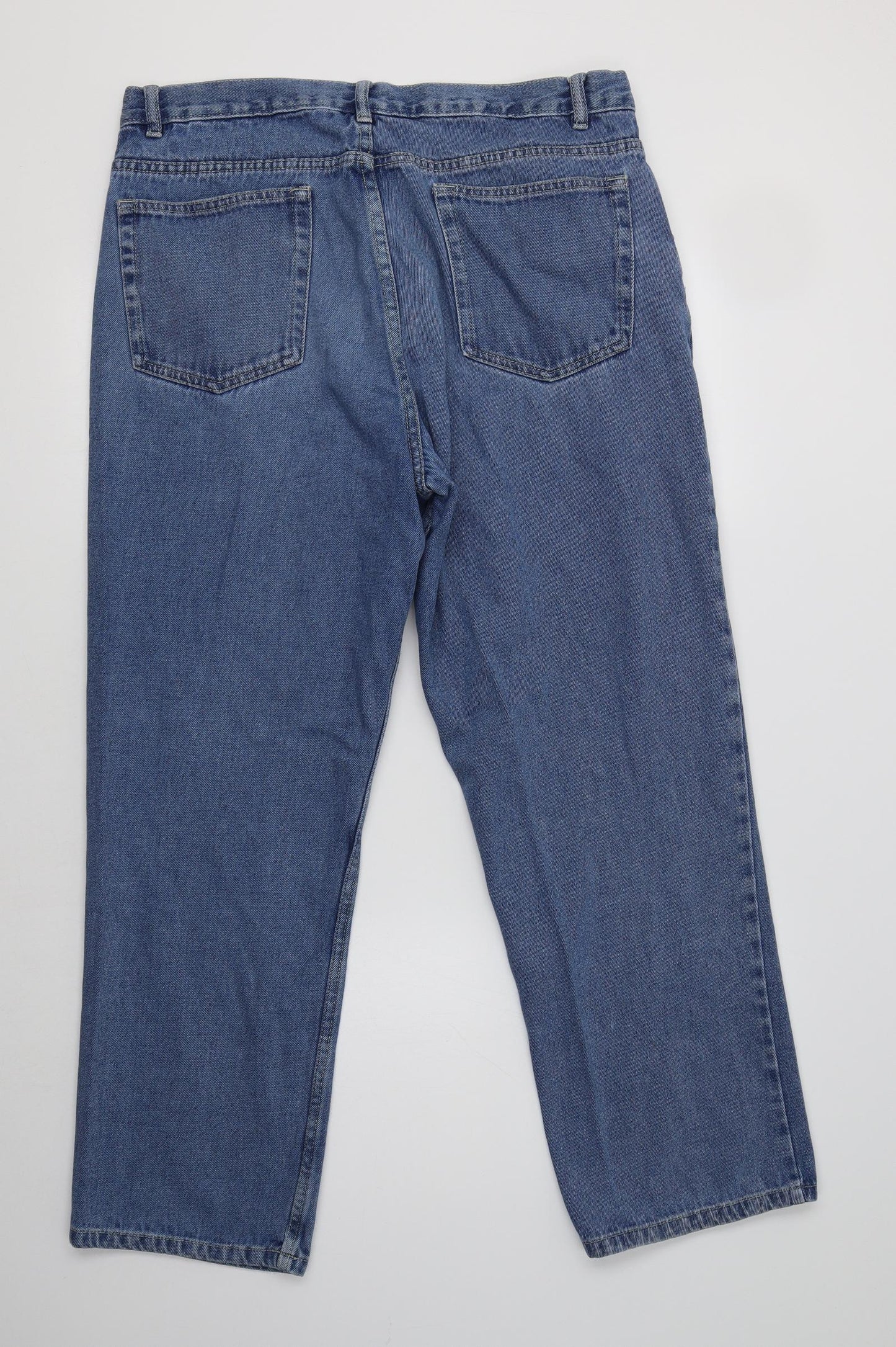 Preworn Mens Blue  Cotton Straight Jeans Size 36 L29 in Regular