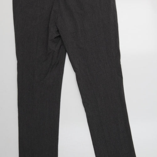 The Savile Row Mens Grey  Polyester Dress Pants Trousers Size 34 L31 in Regular