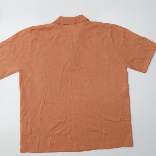 Kaleidscope Womens Orange Collared  Acrylic Pullover Jumper Size 20