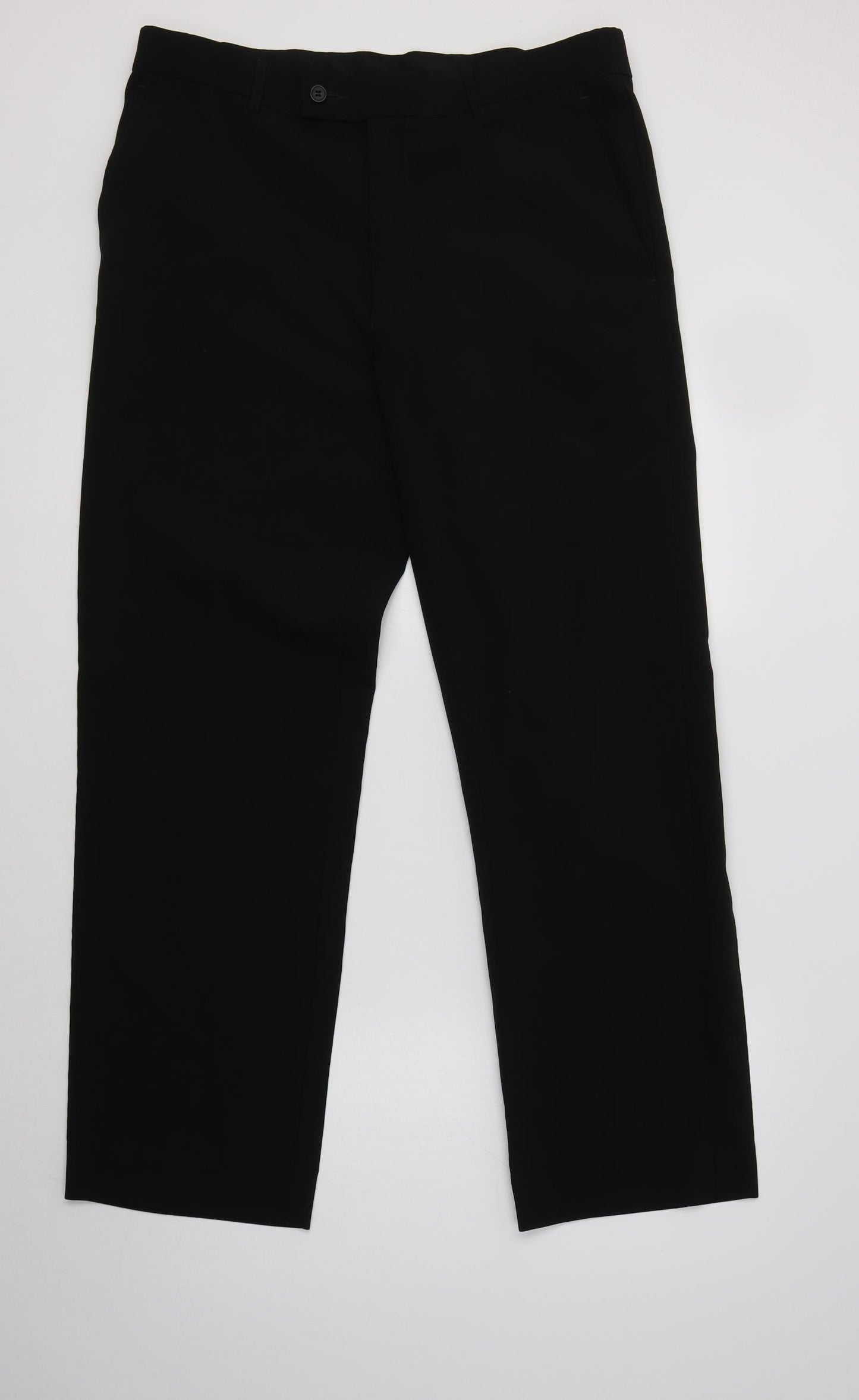 Debenhams Mens Black  Polyester Dress Pants Trousers Size 36 L31 in Regular
