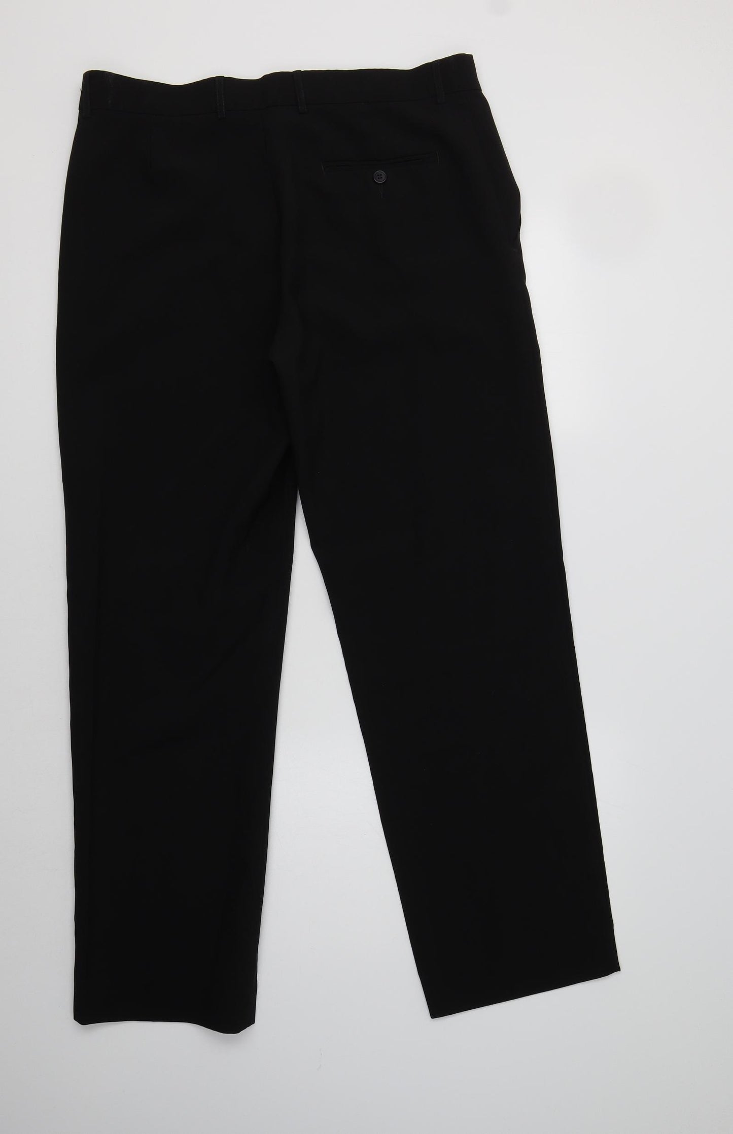 Debenhams Mens Black  Polyester Dress Pants Trousers Size 36 L31 in Regular