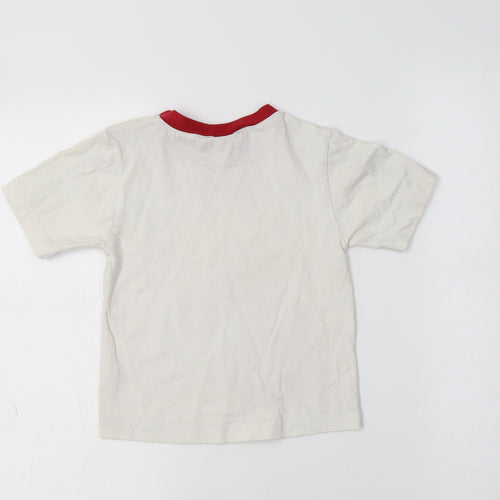 Preworn Baby White  Cotton Basic T-Shirt Size 18-24 Months Crew Neck  - Wales