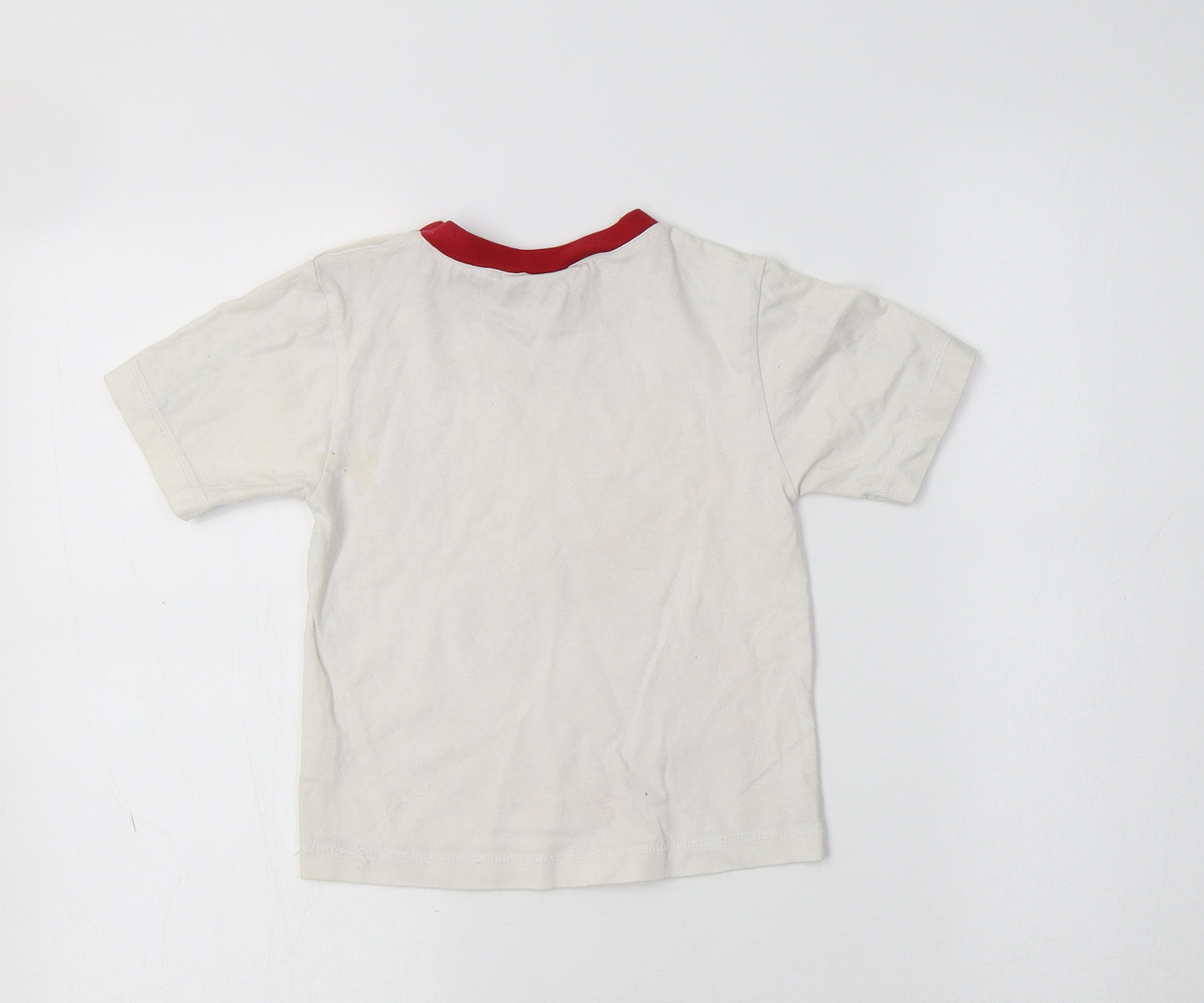 Preworn Baby White  Cotton Basic T-Shirt Size 18-24 Months Crew Neck  - Wales