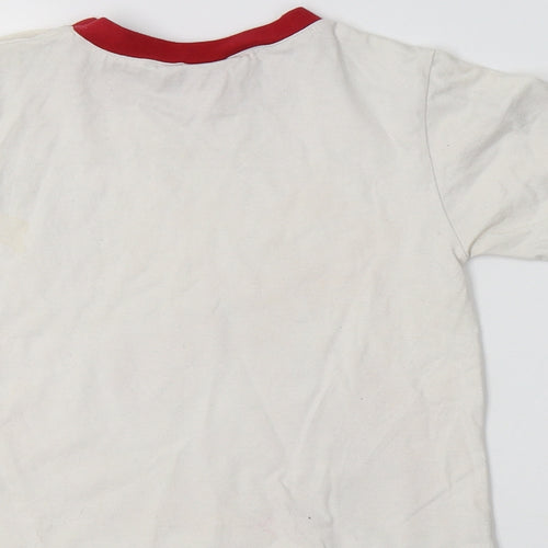 Preworn Baby White  Cotton Basic T-Shirt Size 18-24 Months Crew Neck  - Wales