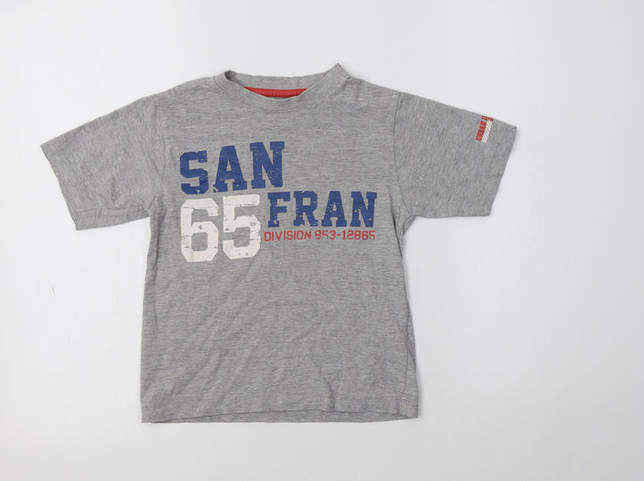 Matalan Boys Grey  Cotton Basic T-Shirt Size 4-5 Years Crew Neck  - San Fran