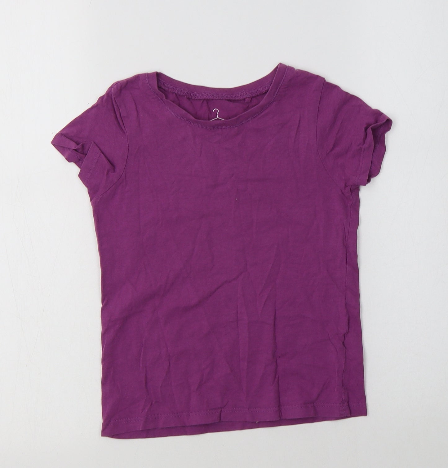 NEXT Girls Purple  Cotton Basic T-Shirt Size 6 Years Crew Neck