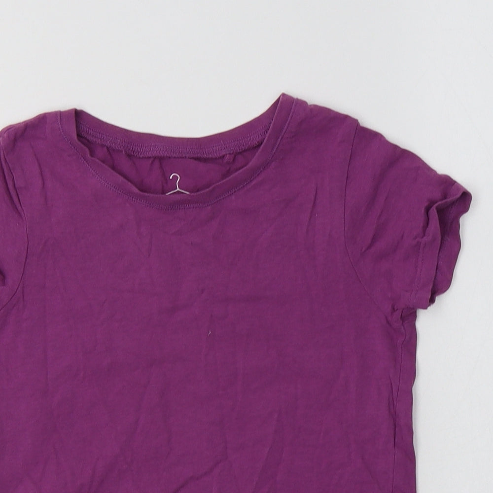 NEXT Girls Purple  Cotton Basic T-Shirt Size 6 Years Crew Neck