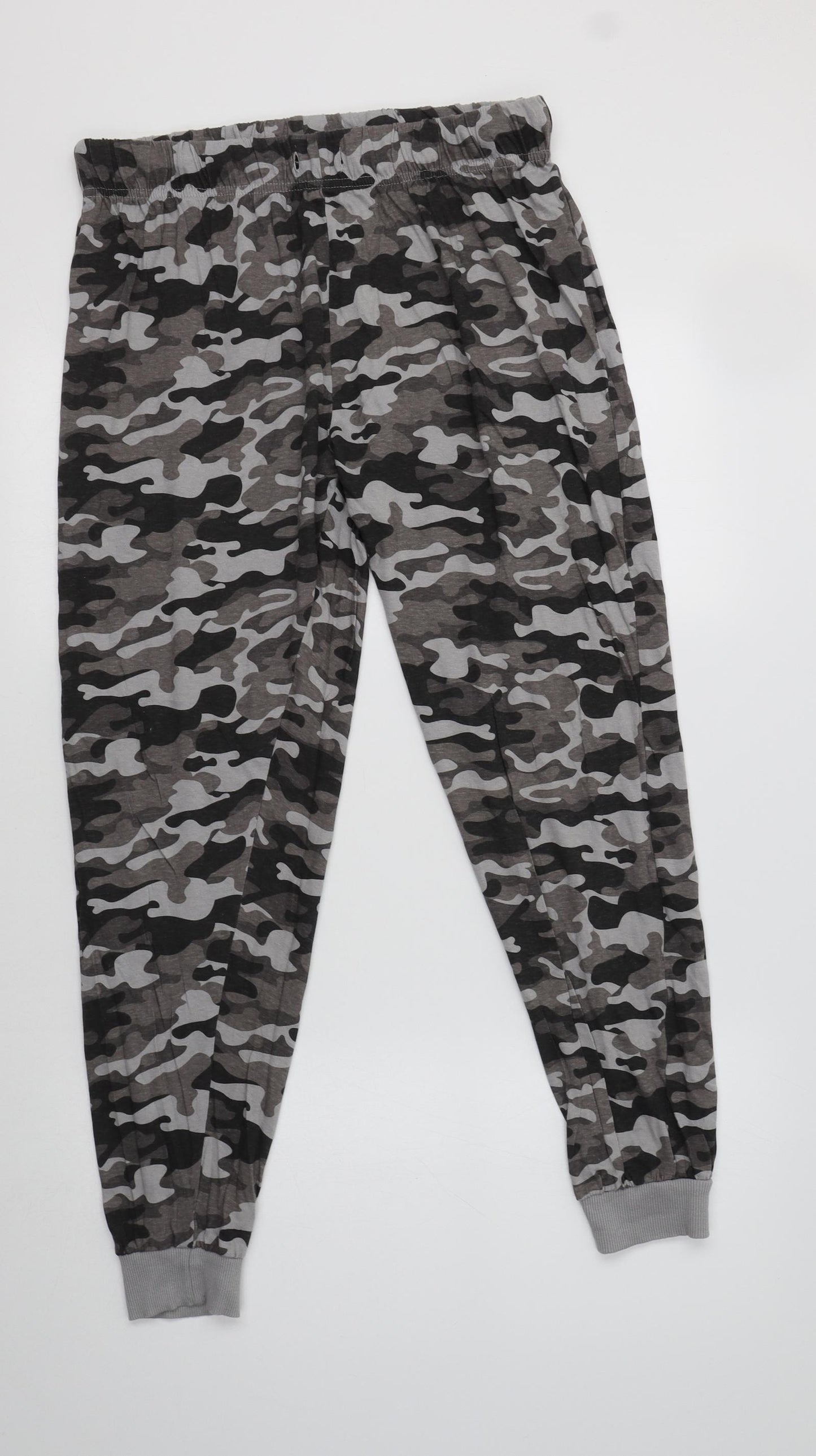 Pep & Co Womens Grey Camouflage Cotton  Pyjama Pants Size M