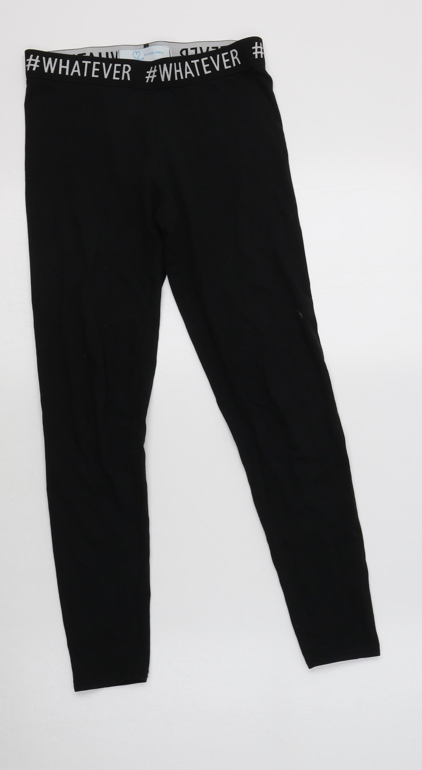Primark Girls Black  Cotton Jegging Trousers Size 10-11 Years  Regular
