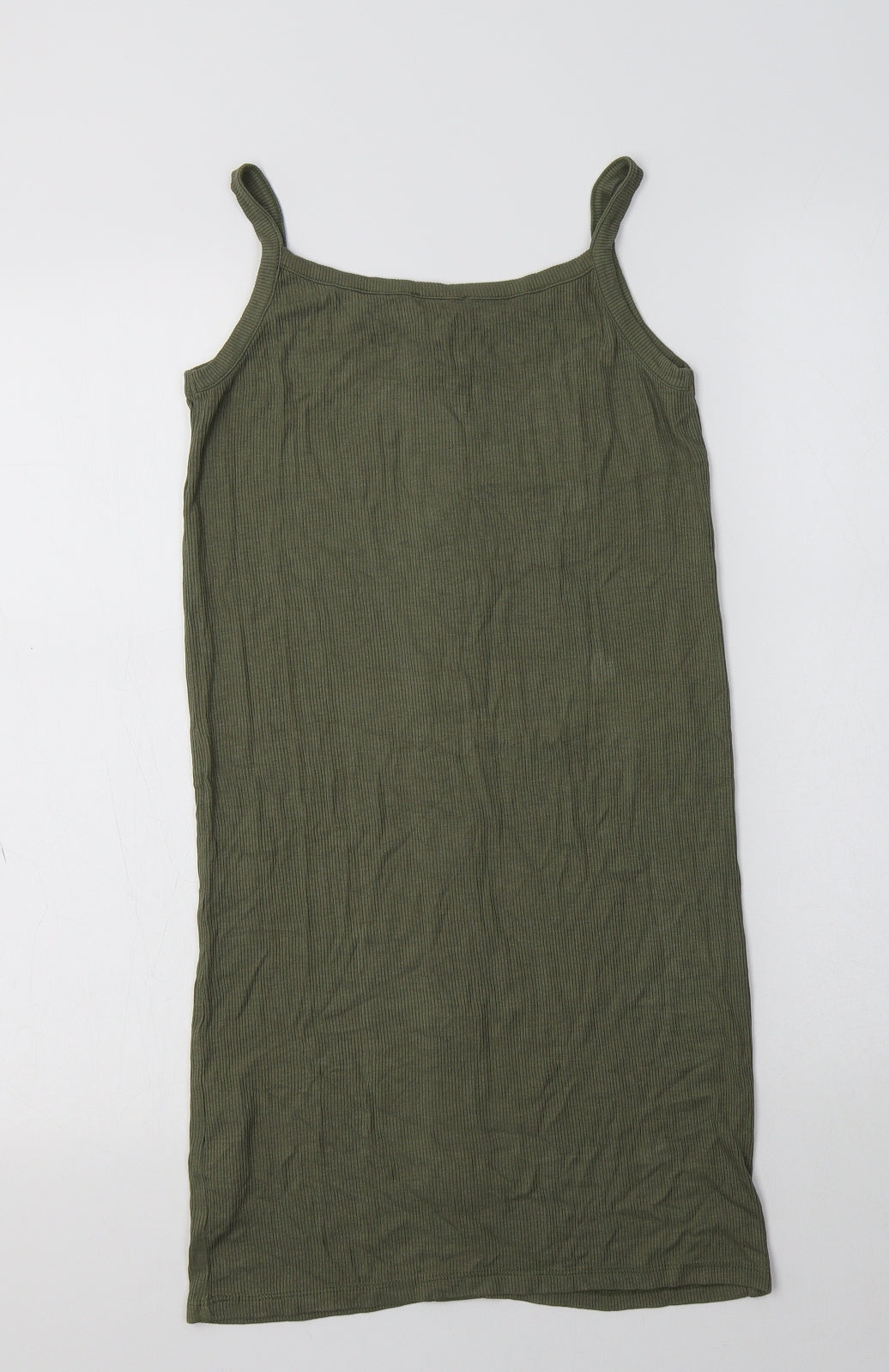 Primark Girls Green  Viscose Tank Dress  Size 10-11 Years  Round Neck