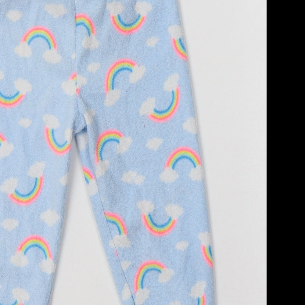 Primaek Girls Blue Geometric Polyester  Pyjama Pants Size 2-3 Years   - Rainbow Print