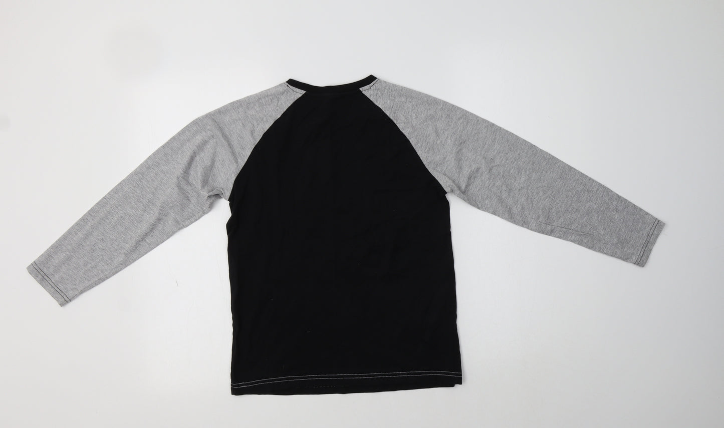 NEXT Boys Grey Colourblock Cotton Basic T-Shirt Size 9 Years Crew Neck  - Newcastle United