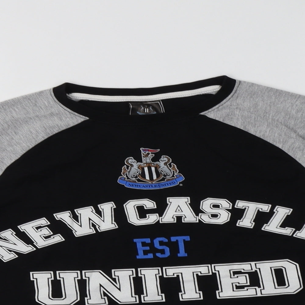 NEXT Boys Grey Colourblock Cotton Basic T-Shirt Size 9 Years Crew Neck  - Newcastle United