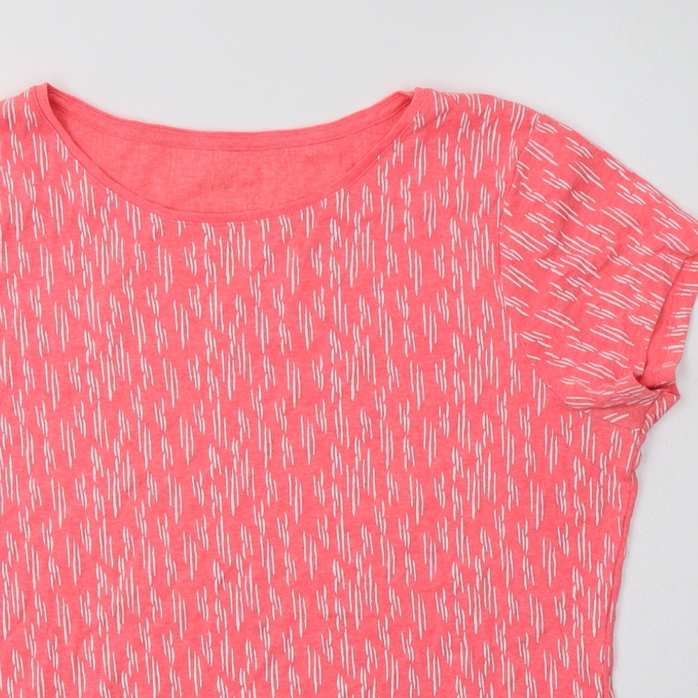 Papaya Womens Pink Geometric Cotton Basic T-Shirt Size 20 Crew Neck