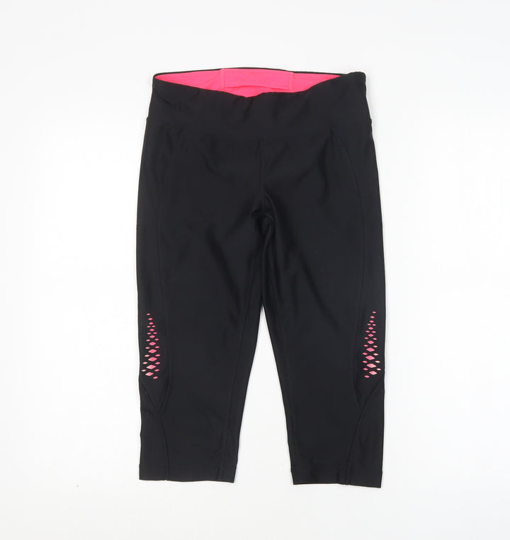 Athletic Works Womens Black   Compression Shorts Size S L17 in Regular