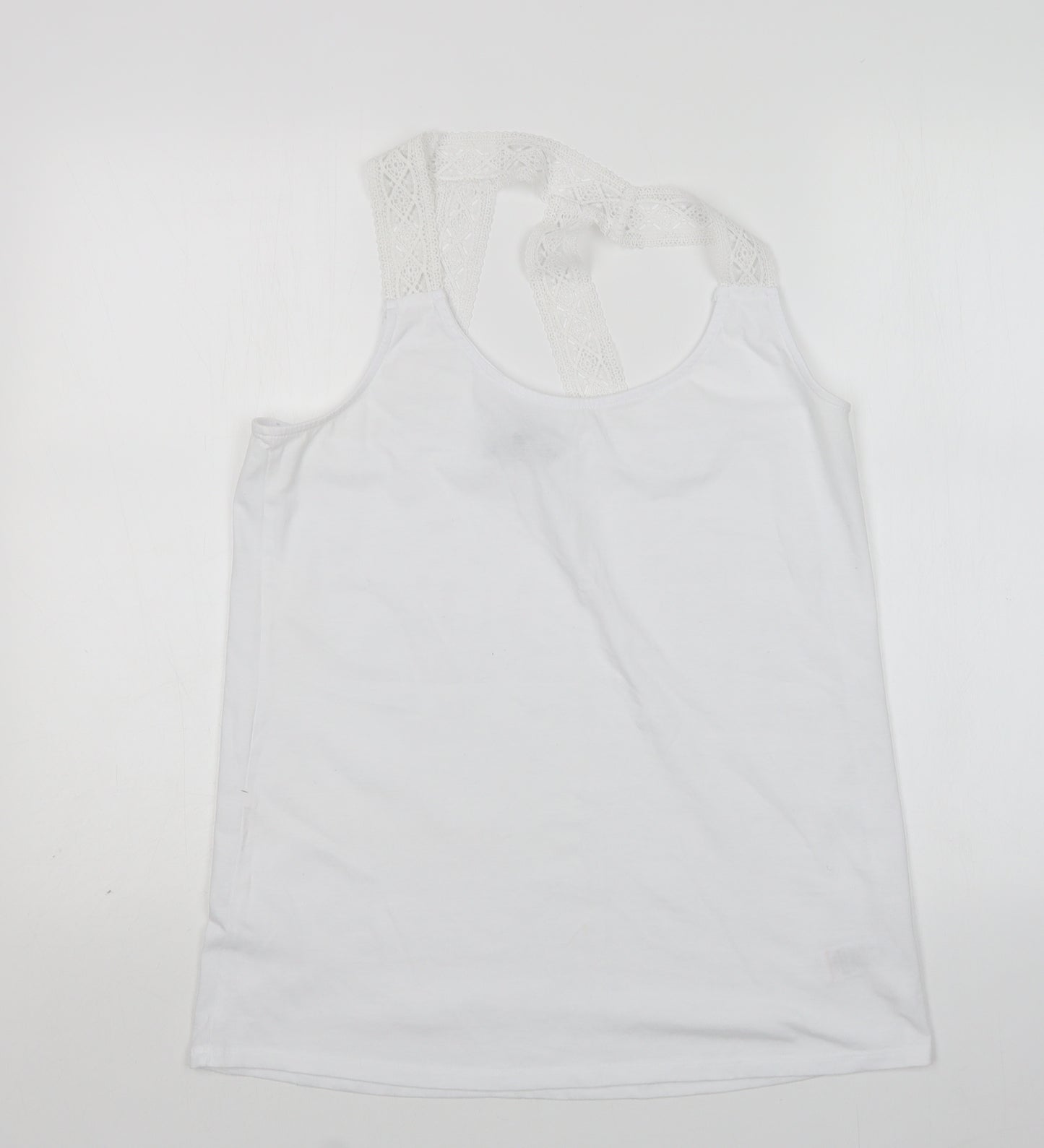 NEXT Womens White  Polyester Basic Tank Size 16 Round Neck