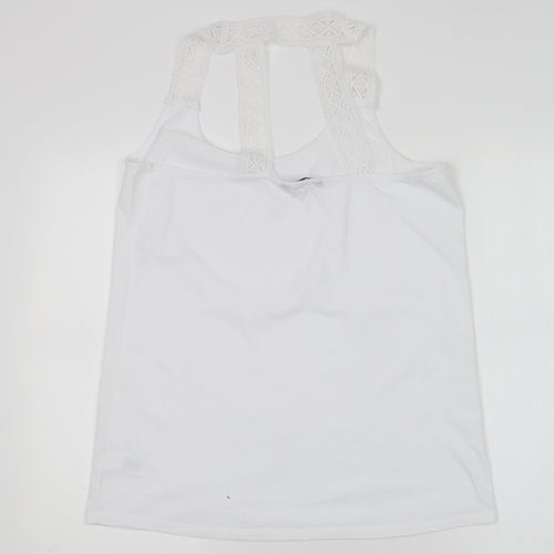 NEXT Womens White  Polyester Basic Tank Size 16 Round Neck