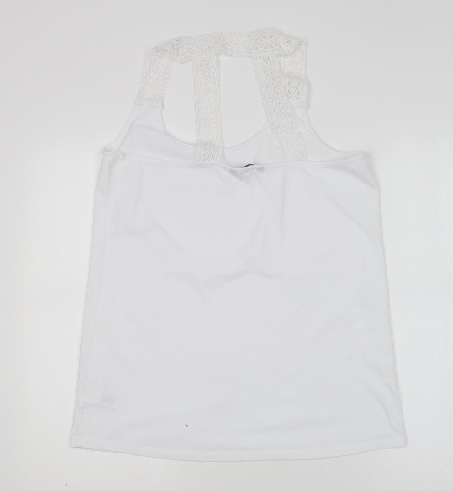 NEXT Womens White  Polyester Basic Tank Size 16 Round Neck