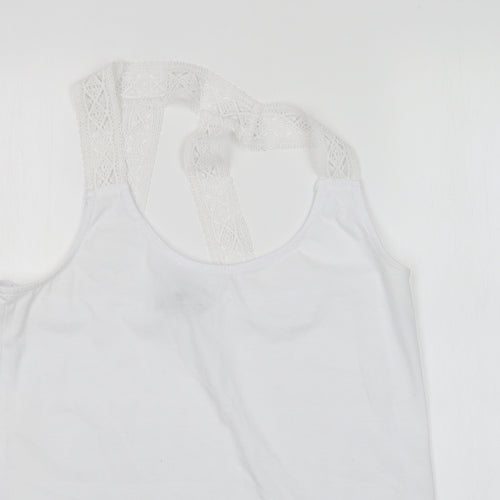 NEXT Womens White  Polyester Basic Tank Size 16 Round Neck