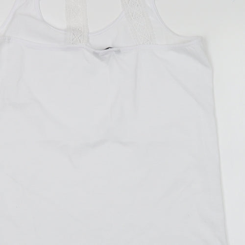 NEXT Womens White  Polyester Basic Tank Size 16 Round Neck