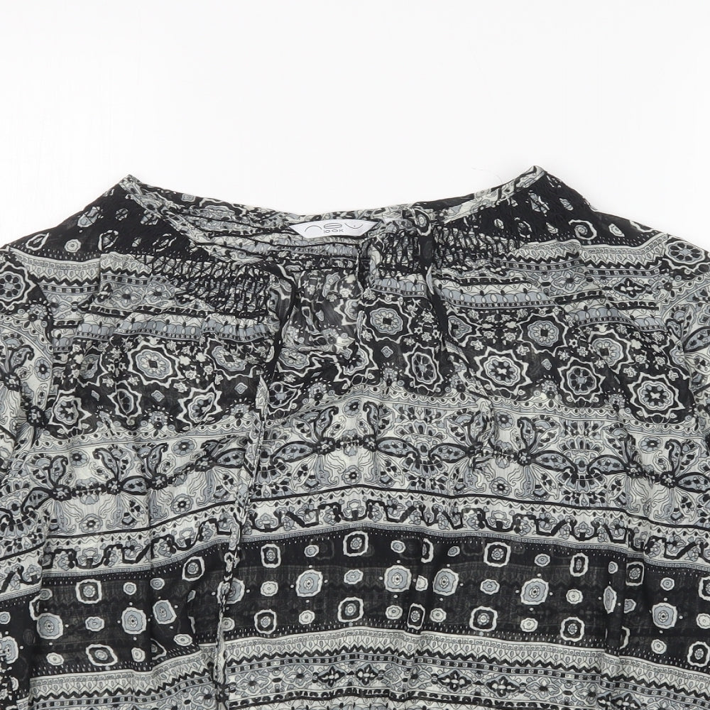 New Look Womens Multicoloured Paisley Polyester Basic Blouse Size 16 V-Neck