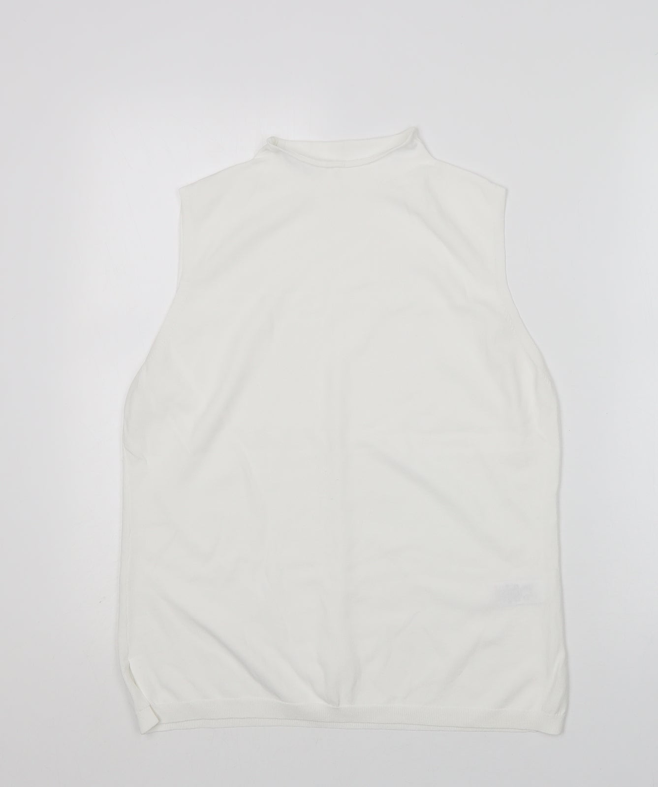 NEXT Womens White Round Neck  Viscose Vest Jumper Size 16