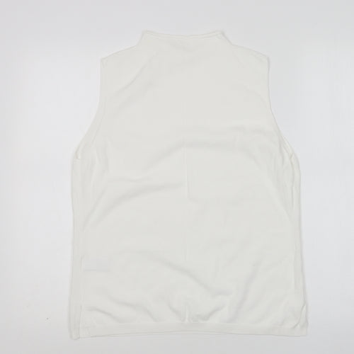 NEXT Womens White Round Neck  Viscose Vest Jumper Size 16