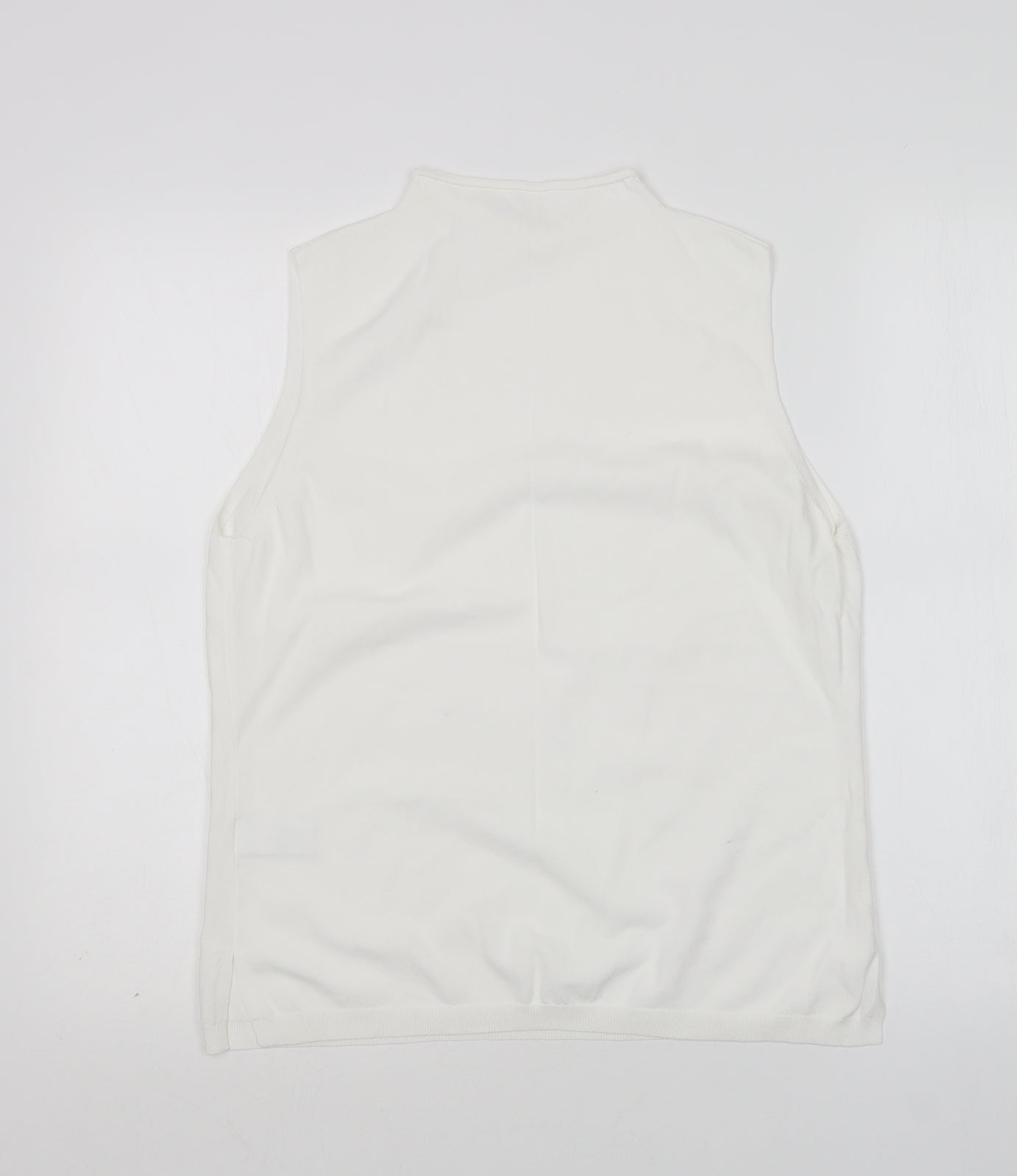 NEXT Womens White Round Neck  Viscose Vest Jumper Size 16