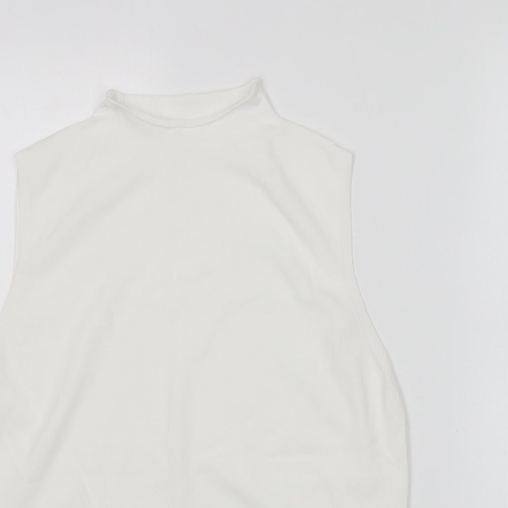 NEXT Womens White Round Neck  Viscose Vest Jumper Size 16