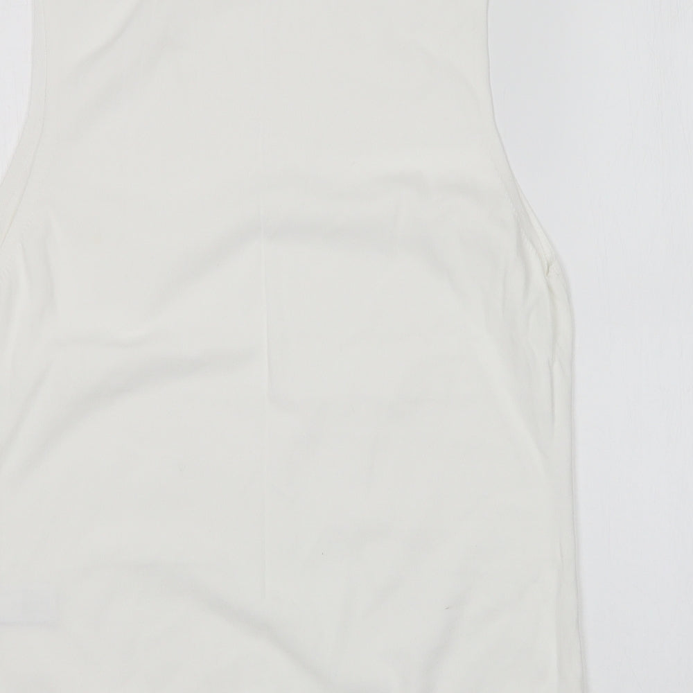 NEXT Womens White Round Neck  Viscose Vest Jumper Size 16