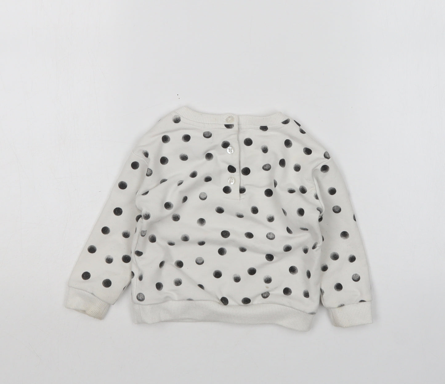 Primark Girls Multicoloured Polka Dot Cotton Pullover Jumper Size 6-9 Months