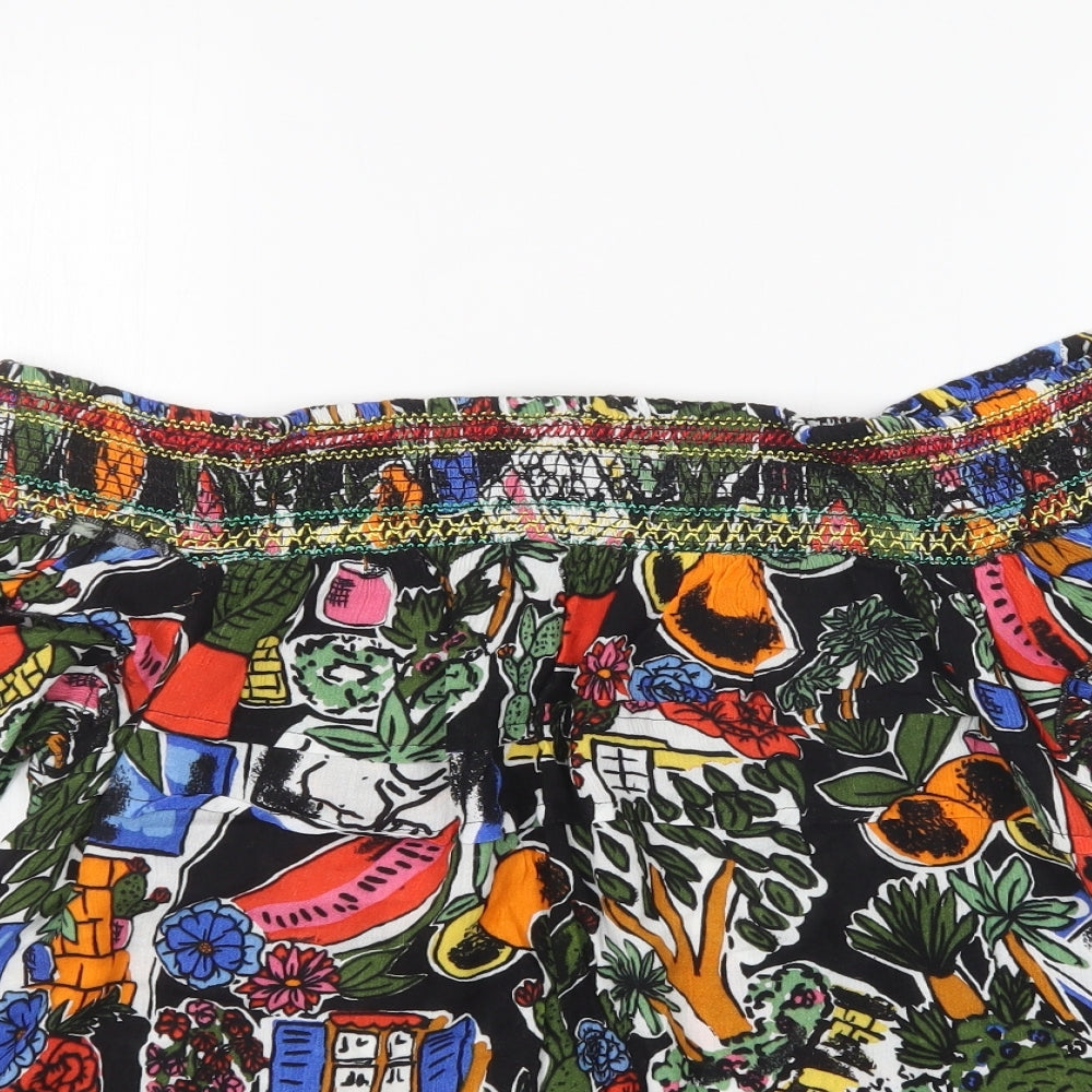 NEXT Womens Multicoloured Floral Viscose Basic Blouse Size 16 Boat Neck