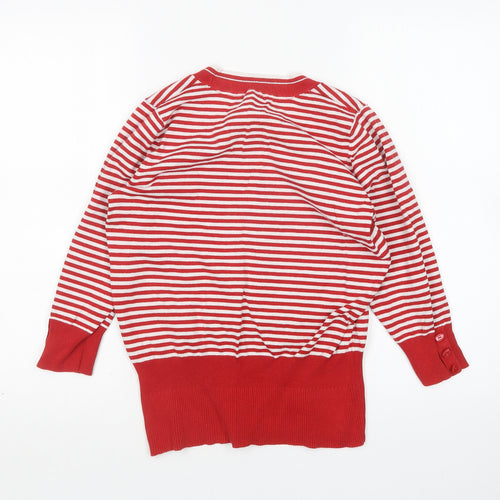 Debenhams Womens Multicoloured Round Neck Striped Cotton Pullover Jumper Size 14