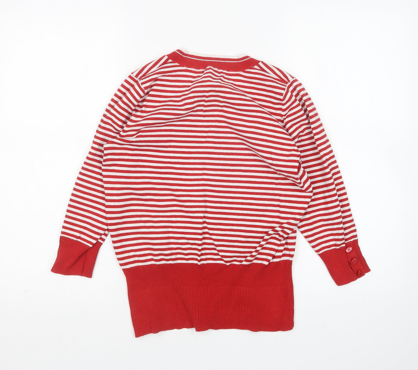 Debenhams Womens Multicoloured Round Neck Striped Cotton Pullover Jumper Size 14