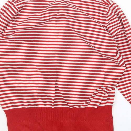 Debenhams Womens Multicoloured Round Neck Striped Cotton Pullover Jumper Size 14