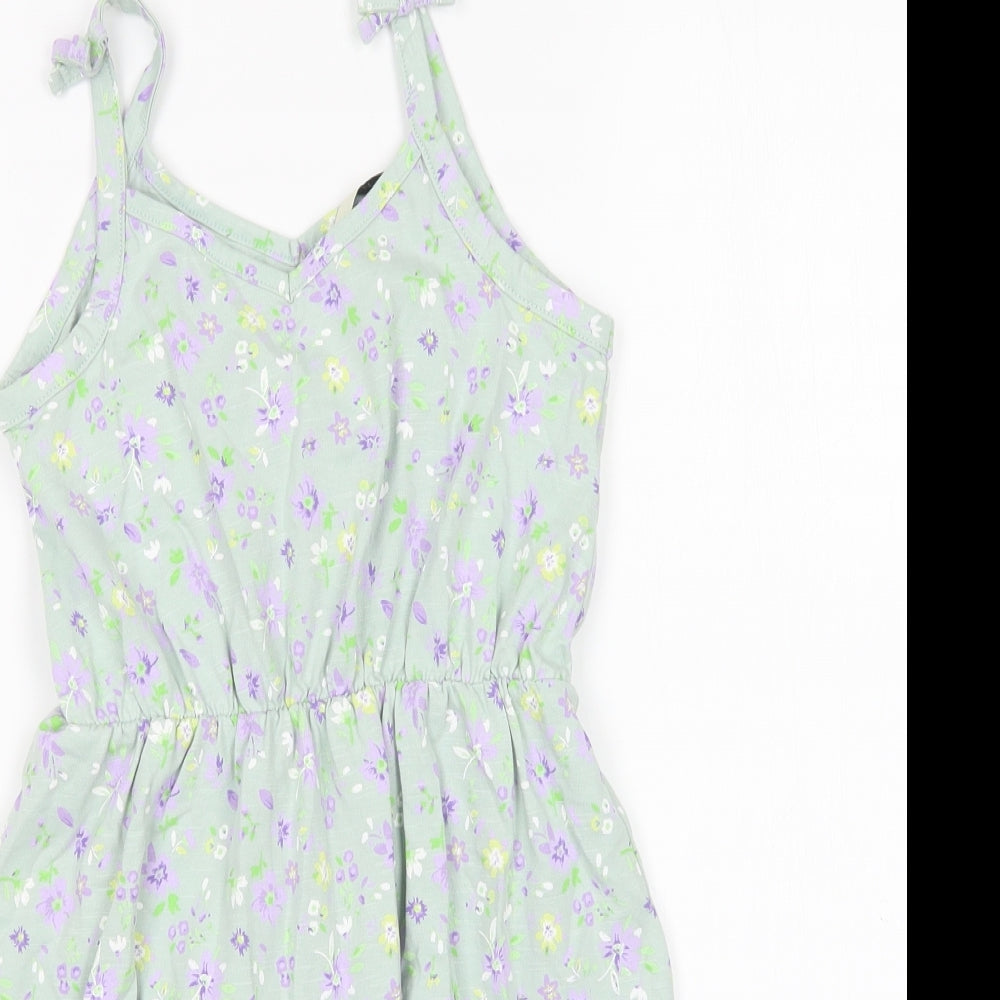 George Girls Multicoloured Floral Cotton Tank Dress  Size 8-9 Years  V-Neck