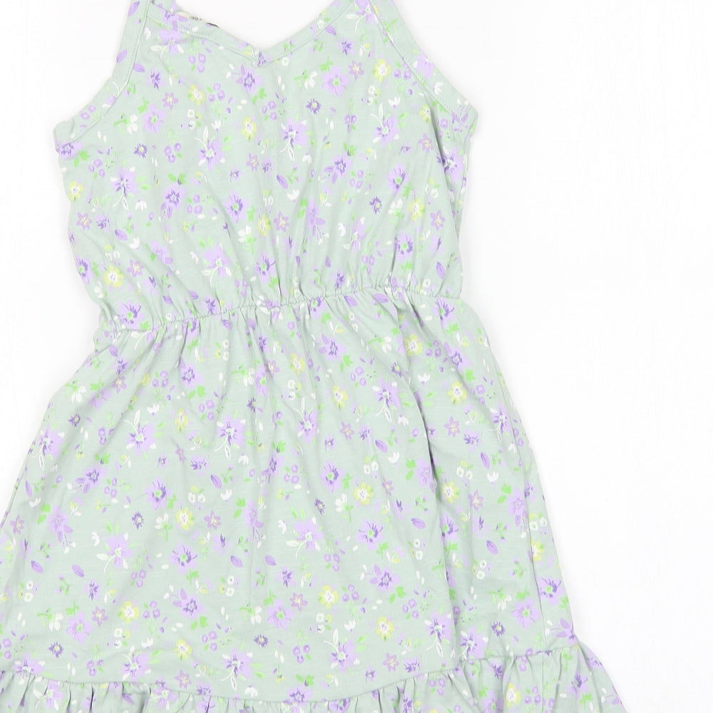 George Girls Multicoloured Floral Cotton Tank Dress  Size 8-9 Years  V-Neck