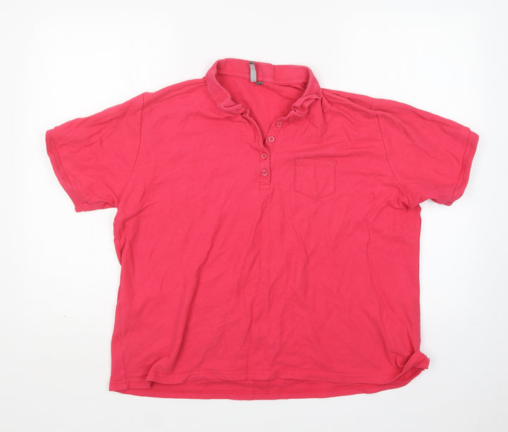 Originals Womens Pink Cotton Basic Polo Size 20 Collared