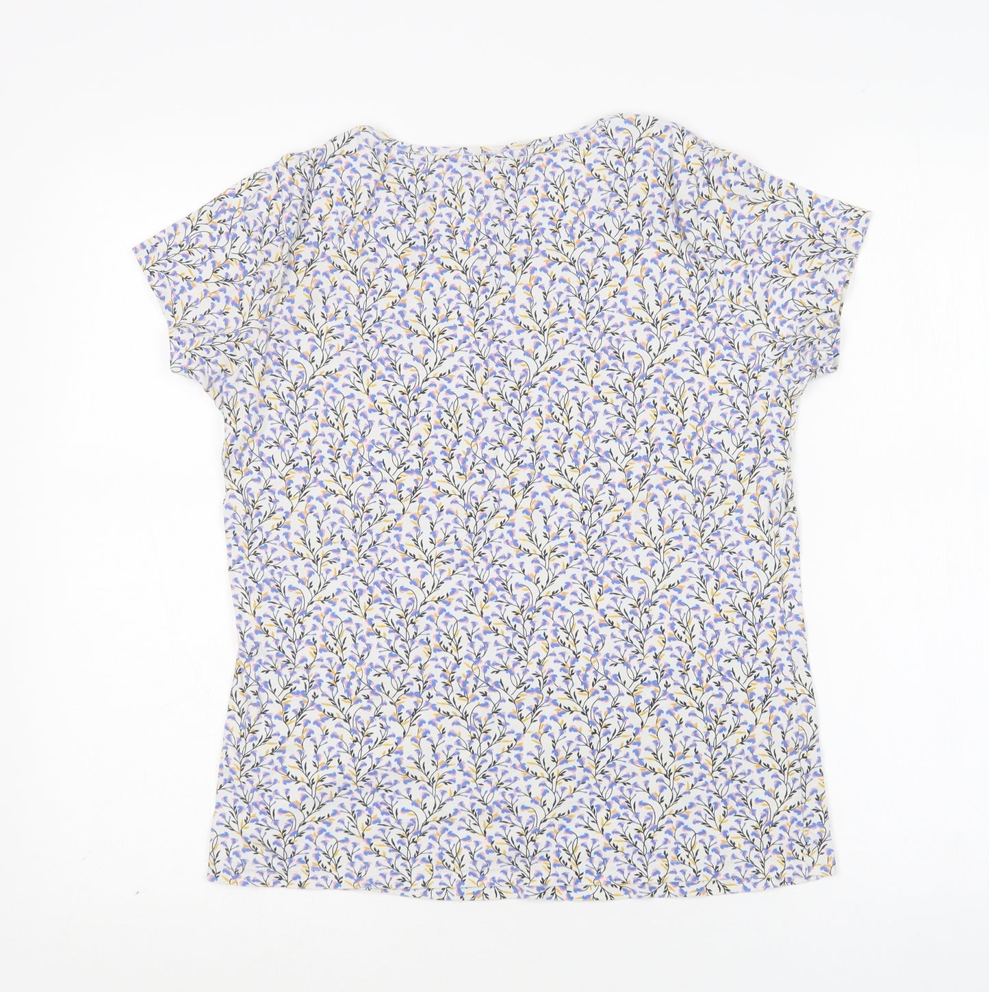 Papaya Womens Multicoloured Floral Cotton Basic T-Shirt Size 16 Round Neck