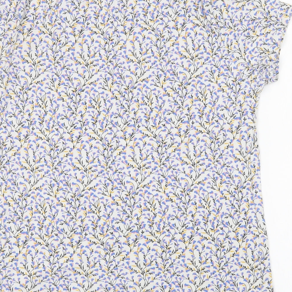Papaya Womens Multicoloured Floral Cotton Basic T-Shirt Size 16 Round Neck