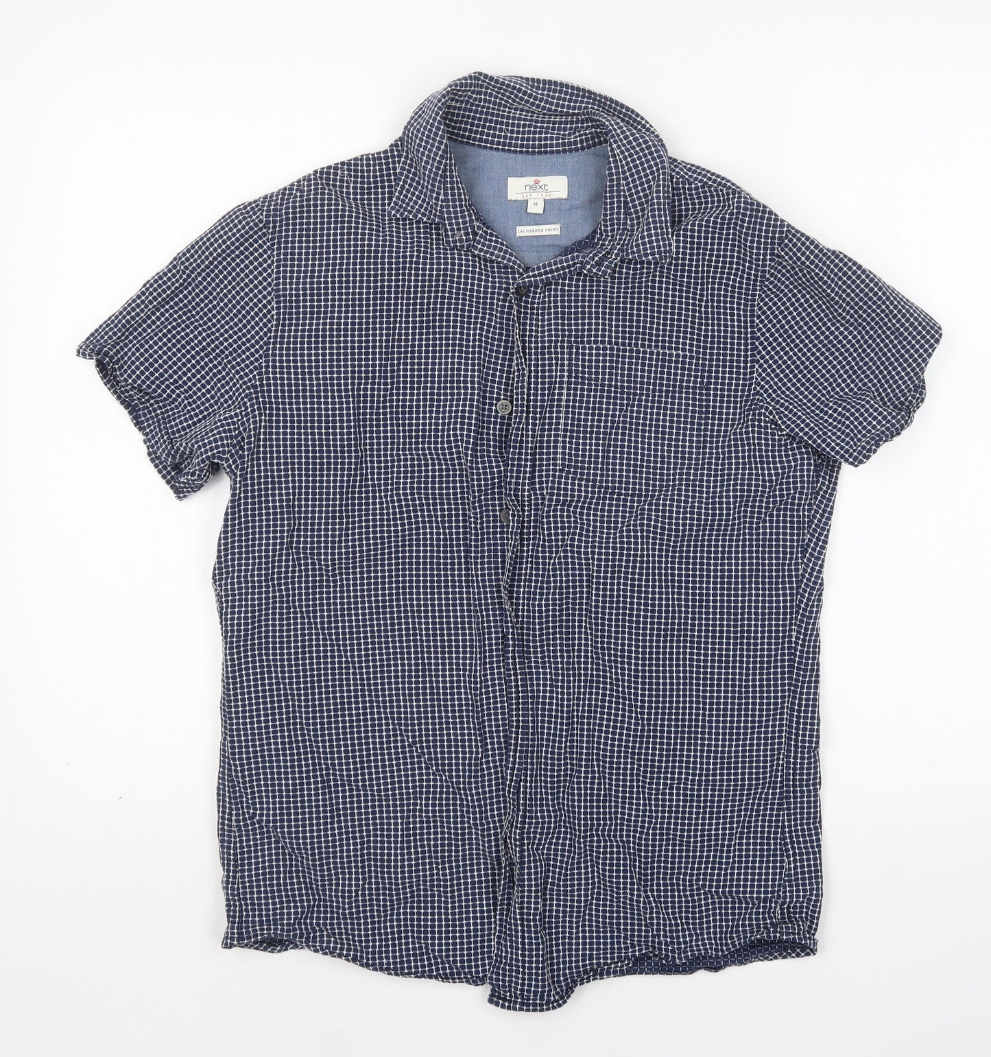 NEXT Mens Multicoloured Check Cotton  Button-Up Size M Collared