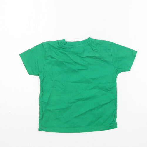 Imperial  Girls Green  Cotton Basic T-Shirt Size 4 Years Round Neck