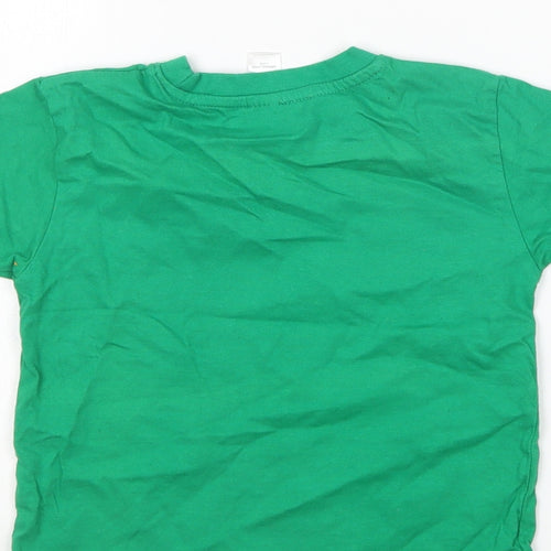 Imperial  Girls Green  Cotton Basic T-Shirt Size 4 Years Round Neck