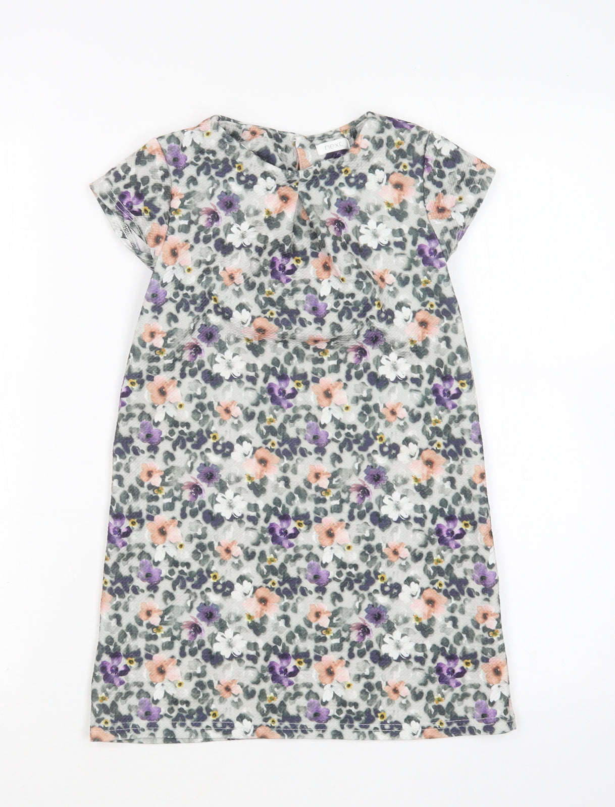 NEXT Girls Multicoloured Floral Polyester A-Line  Size 6 Years  Round Neck