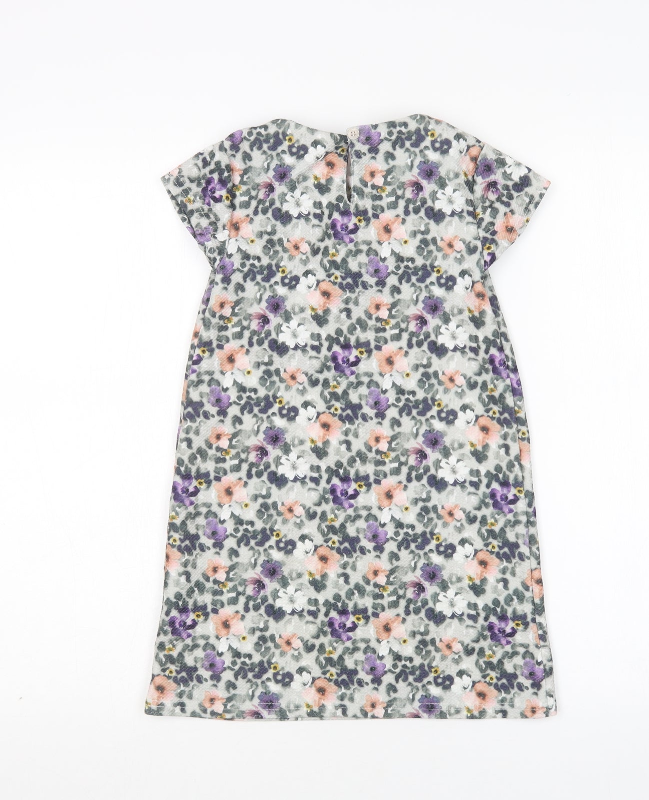 NEXT Girls Multicoloured Floral Polyester A-Line  Size 6 Years  Round Neck