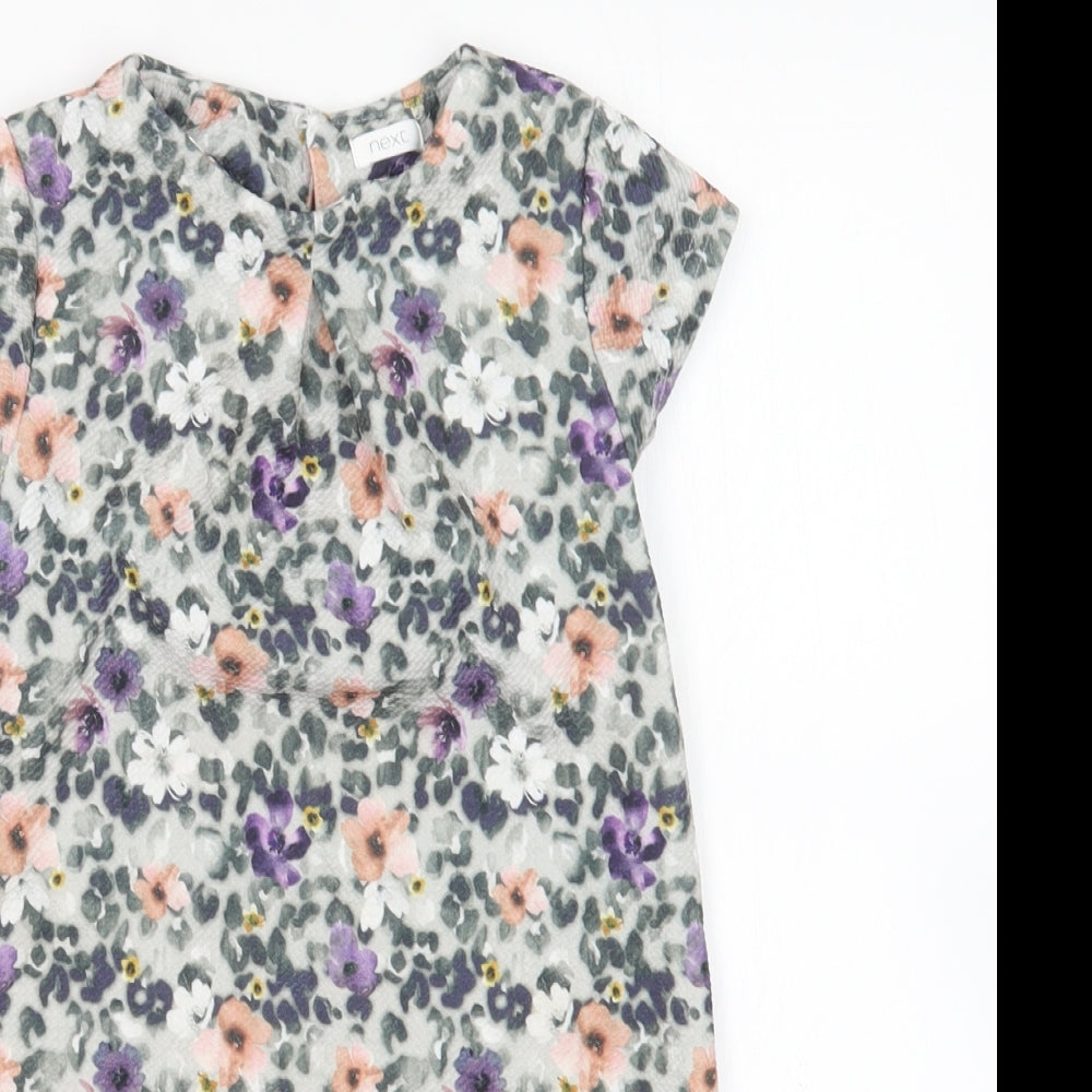 NEXT Girls Multicoloured Floral Polyester A-Line  Size 6 Years  Round Neck