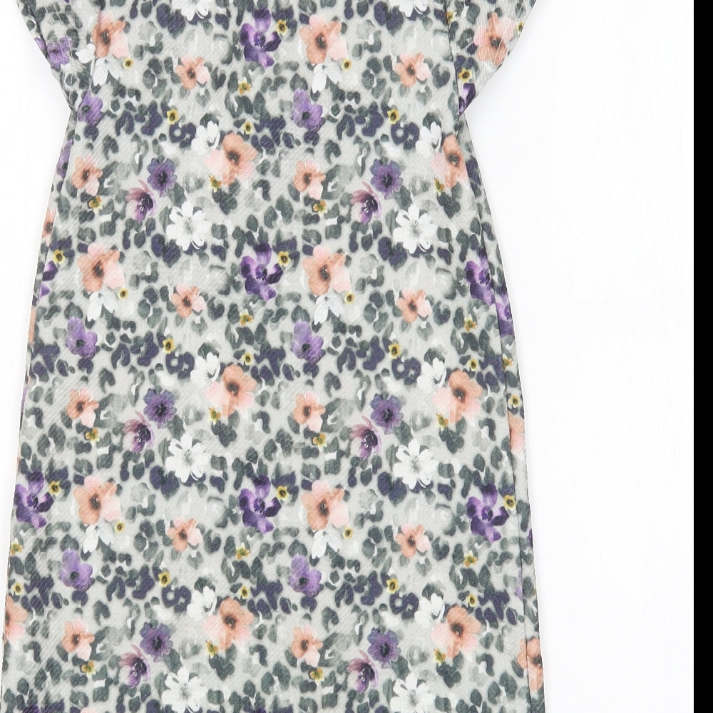NEXT Girls Multicoloured Floral Polyester A-Line  Size 6 Years  Round Neck