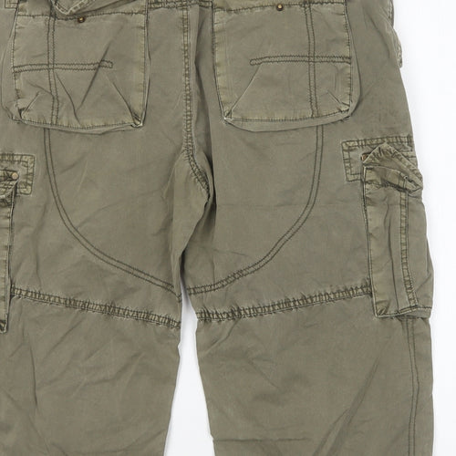 Burton Mens Green  Cotton Cargo Shorts Size 36 L16 in Regular