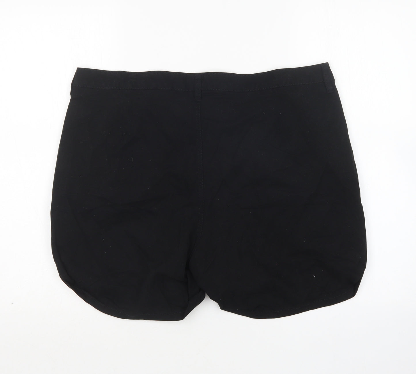F&F Womens Black  Cotton Chino Shorts Size 18 L5 in Regular